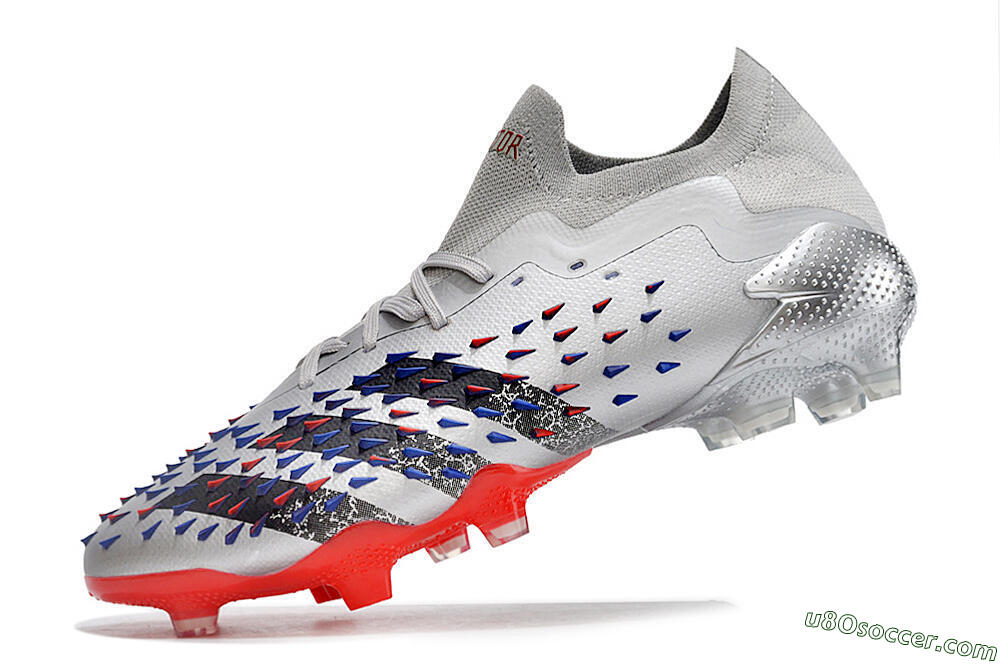 Adidas Predator Freak.1 FG Firm Ground Soccer Cleats - Silver/Blue/Red/Black 5