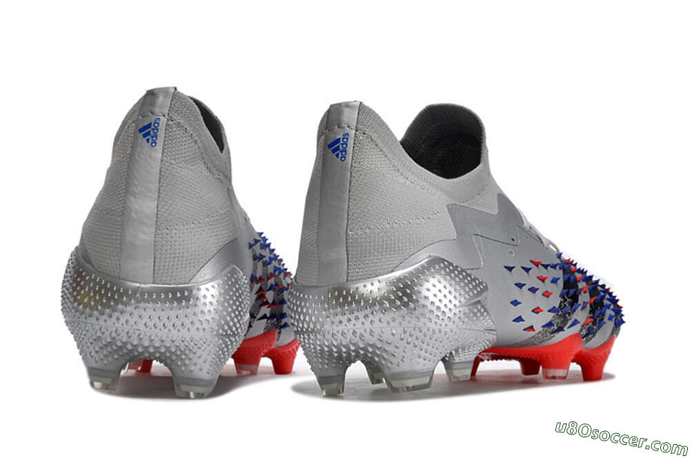 Adidas Predator Freak.1 FG Firm Ground Soccer Cleats - Silver/Blue/Red/Black 6