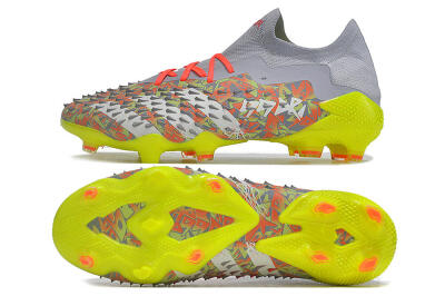 Adidas Predator Freak.1 FG Firm Ground Soccer Cleats - Grey/White/Orange/Green