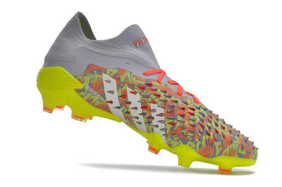Adidas Predator Freak.1 FG Firm Ground Soccer Cleats - Grey/White/Orange/Green