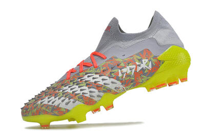 Adidas Predator Freak.1 FG Firm Ground Soccer Cleats - Grey/White/Orange/Green