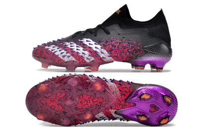 Adidas Predator Freak.1 FG Firm Ground Soccer Cleats - Black/Pink/Purple