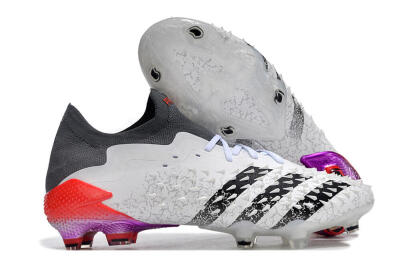 Adidas Predator Freak.1 FG Firm Ground Soccer Cleats - White/Black/Grey/Red