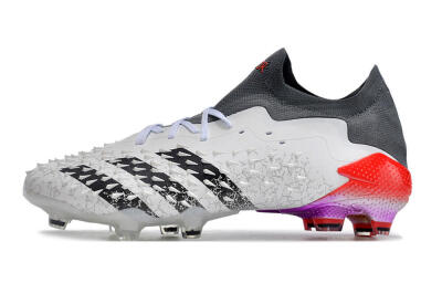 Adidas Predator Freak.1 FG Firm Ground Soccer Cleats - White/Black/Grey/Red