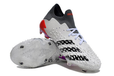 Adidas Predator Freak.1 FG Firm Ground Soccer Cleats - White/Black/Grey/Red