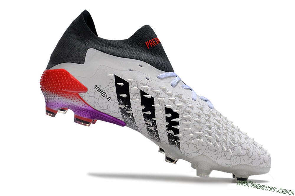 Adidas Predator Freak.1 FG Firm Ground Soccer Cleats - White/Black/Grey/Red 4