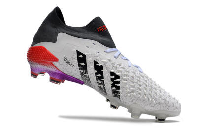 Adidas Predator Freak.1 FG Firm Ground Soccer Cleats - White/Black/Grey/Red