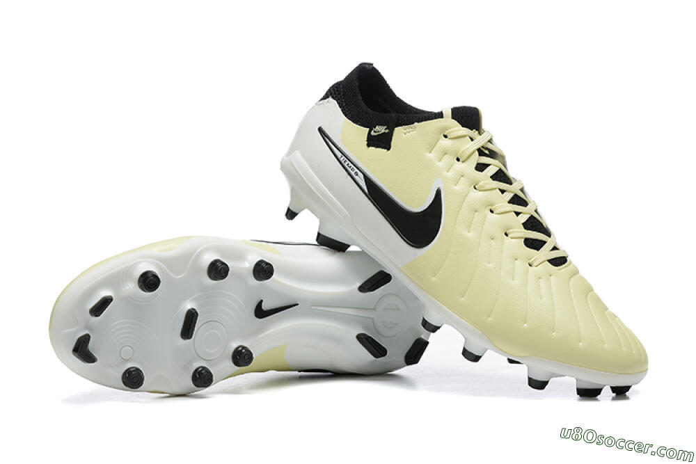 Nike Tiempo Legend 10 Elite FG Firm Ground Soccer Cleats - Beige/White/Black 4
