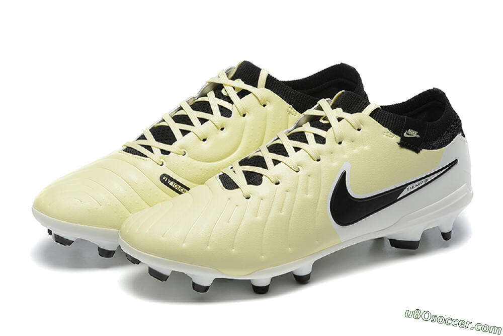 Nike Tiempo Legend 10 Elite FG Firm Ground Soccer Cleats - Beige/White/Black 5