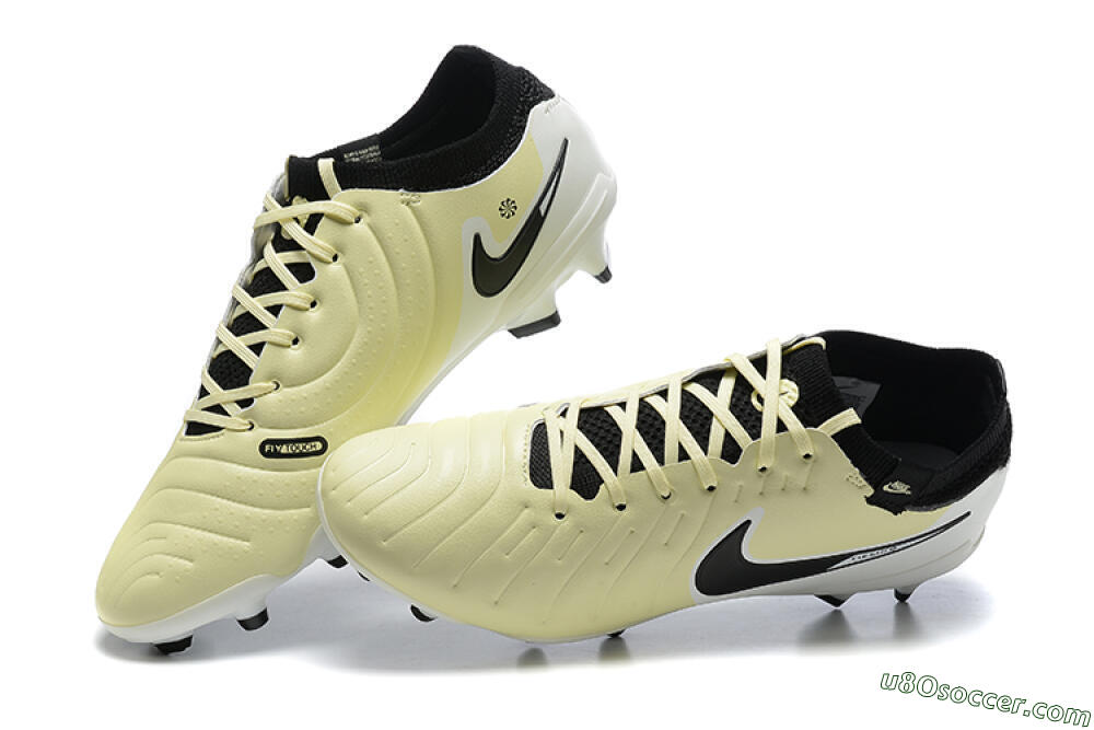 Nike Tiempo Legend 10 Elite FG Firm Ground Soccer Cleats - Beige/White/Black 6