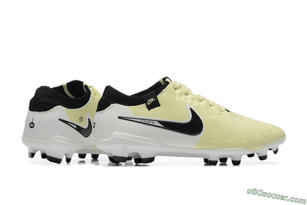 Nike Tiempo Legend 10 Elite FG Firm Ground Soccer Cleats - Beige/White/Black 9