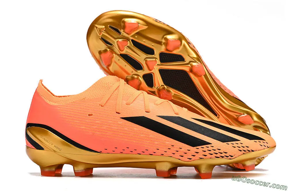 2022 World Cup FG Soccer Cleats | Orange, Black & Gold Colorway