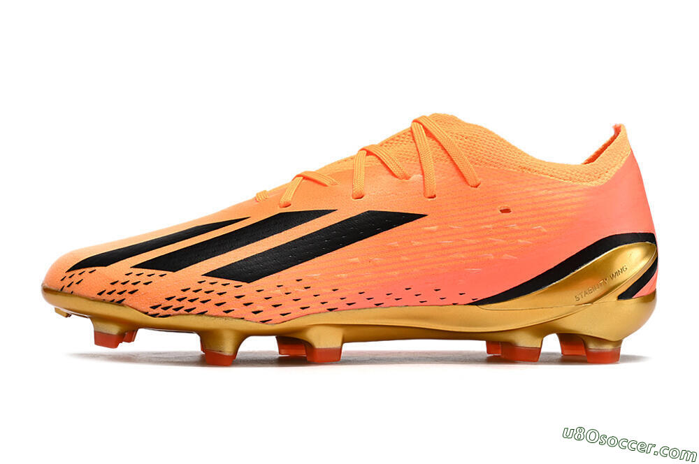 Adidas X Speedportal .1 2022 World Cup Boots FG Firm Ground Soccer Cleats - Orange/Black/Gold 2