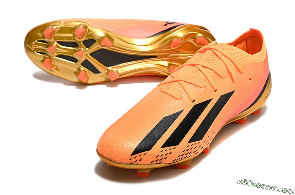 Adidas X Speedportal .1 2022 World Cup Boots FG Firm Ground Soccer Cleats - Orange/Black/Gold 3