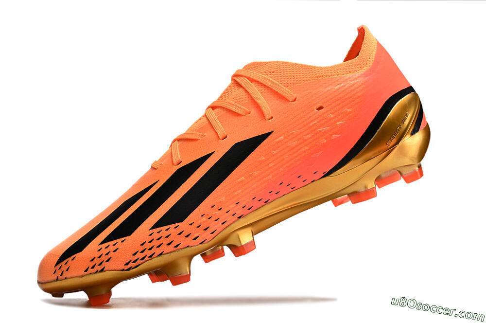 Adidas X Speedportal .1 2022 World Cup Boots FG Firm Ground Soccer Cleats - Orange/Black/Gold 8
