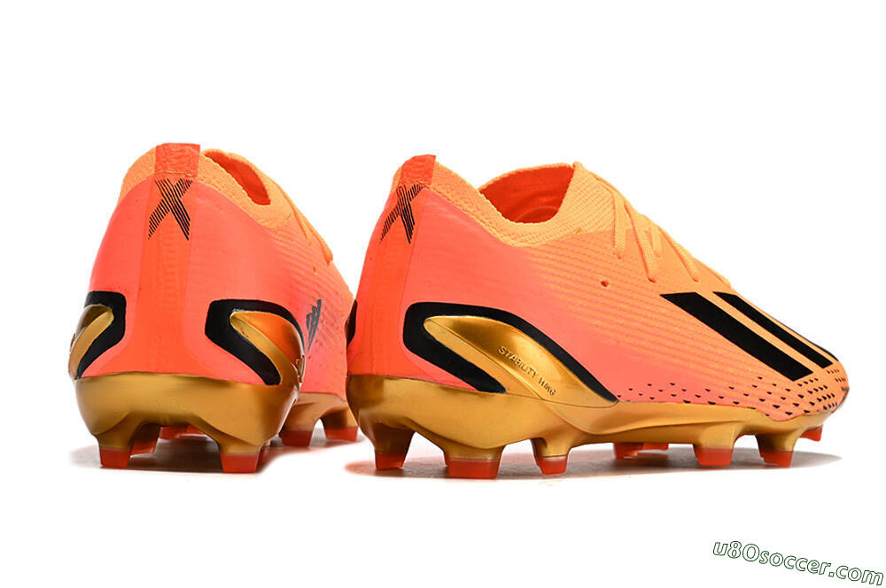 Adidas X Speedportal .1 2022 World Cup Boots FG Firm Ground Soccer Cleats - Orange/Black/Gold 9
