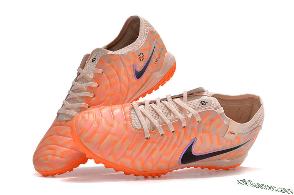 Nike Tiempo Legend 10 Elite TF Artificial Turf Soccer Shoes - Orange/White/Black 5