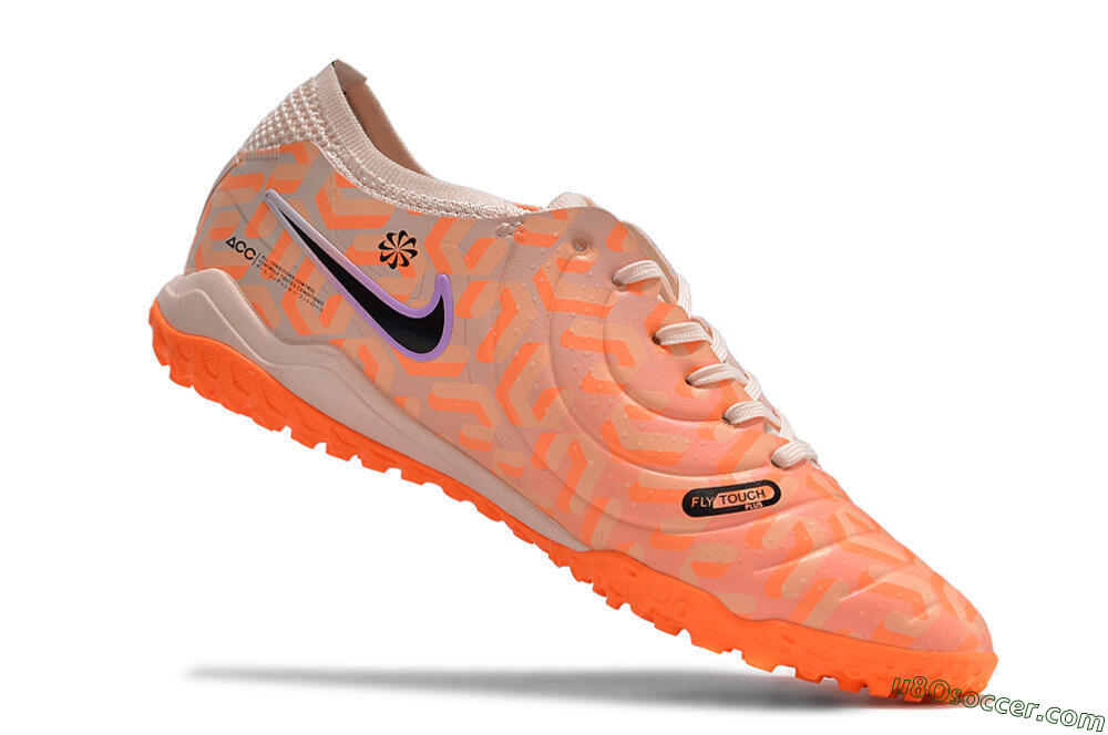 Nike Tiempo Legend 10 Elite TF Artificial Turf Soccer Shoes - Orange/White/Black 6