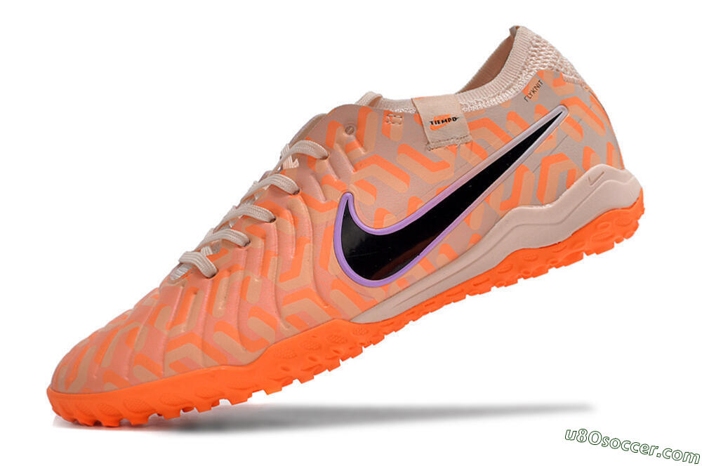 Nike Tiempo Legend 10 Elite TF Artificial Turf Soccer Shoes - Orange/White/Black 7