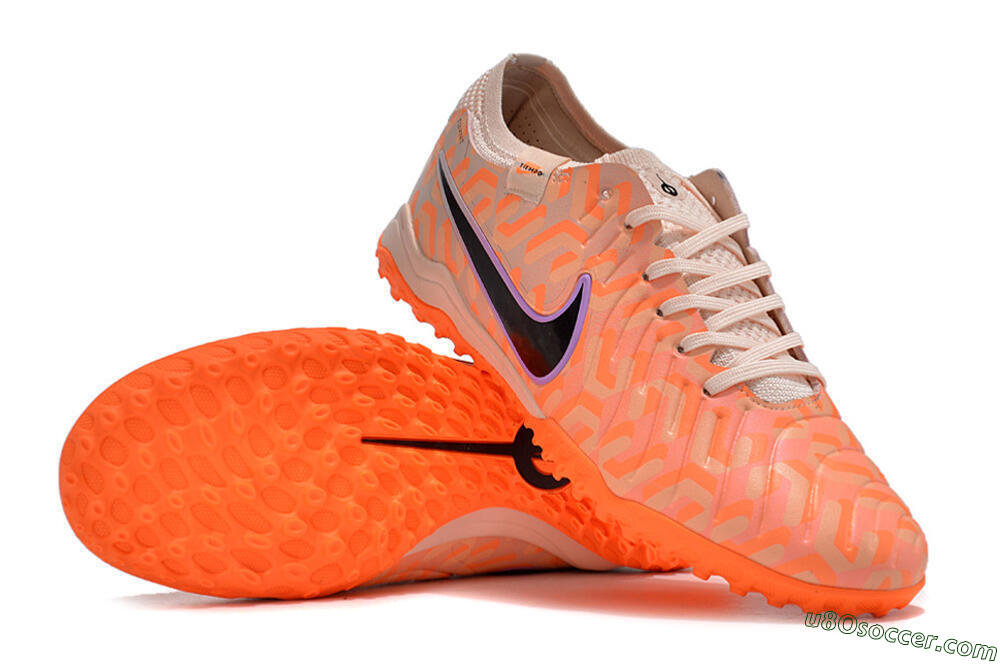 Nike Tiempo Legend 10 Elite TF Artificial Turf Soccer Shoes - Orange/White/Black 4