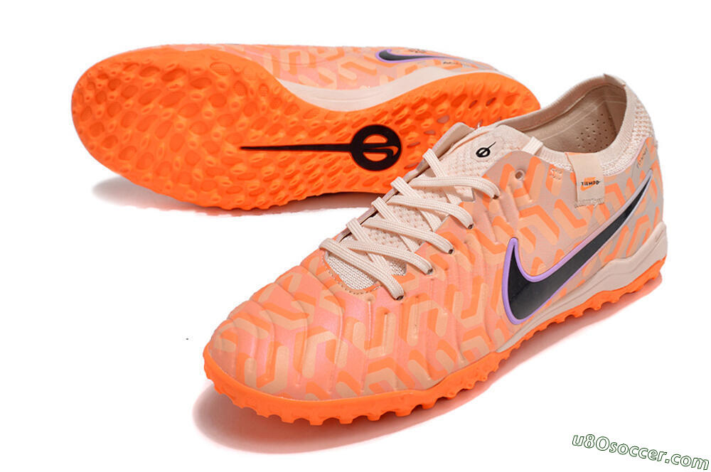 Nike Tiempo Legend 10 Elite TF Artificial Turf Soccer Shoes - Orange/White/Black 3