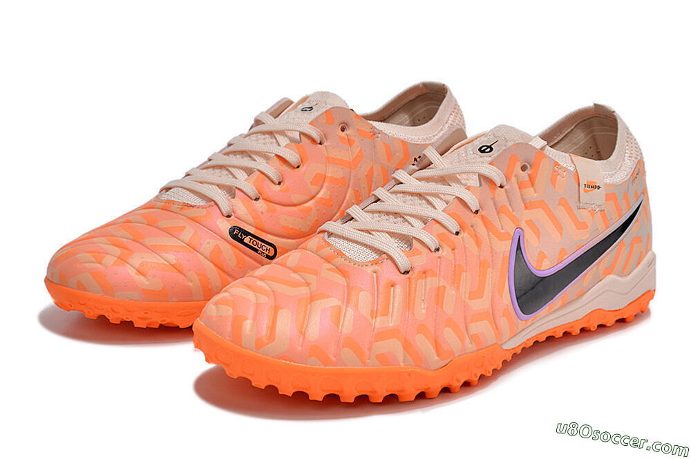 Nike Tiempo Legend 10 Elite TF Artificial Turf Soccer Shoes - Orange/White/Black 9
