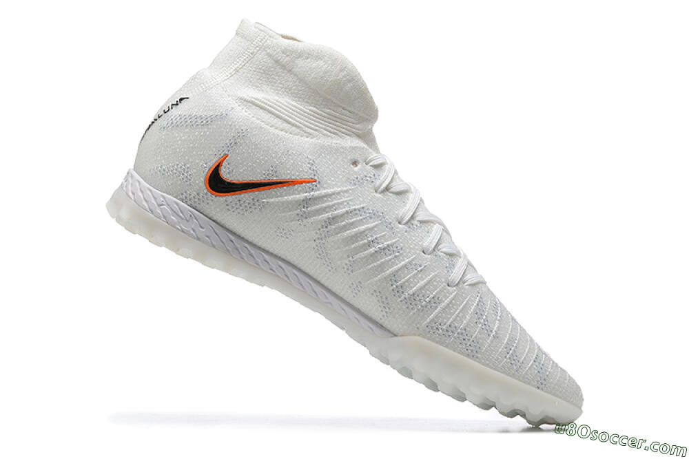 Nike Phantom GX DF Elite TF Artificial Turf Soccer Shoes - White/Black/Orange 6