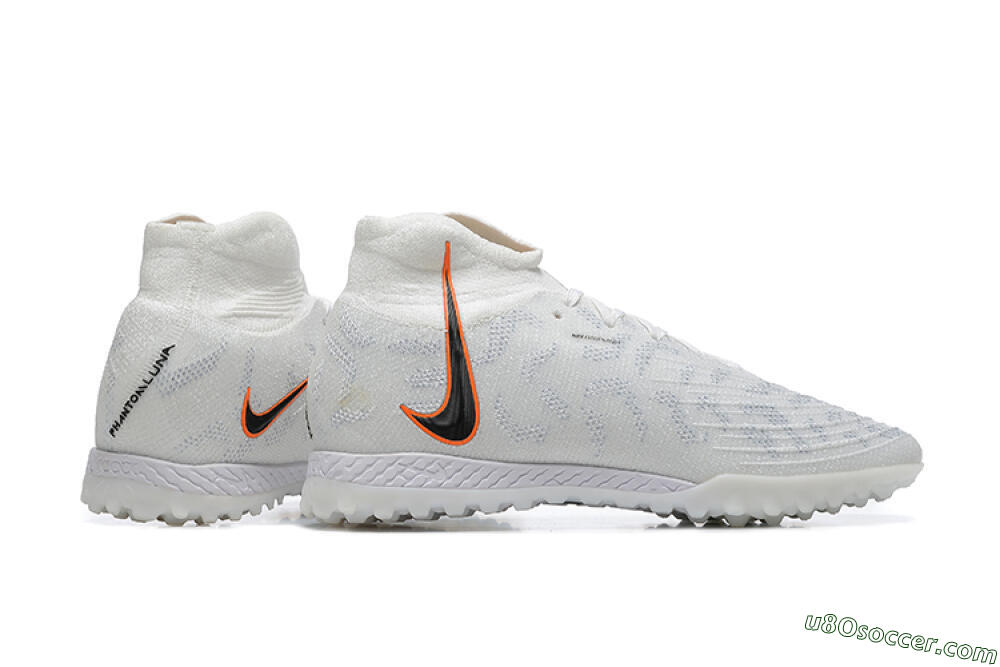 Nike Phantom GX DF Elite TF Artificial Turf Soccer Shoes - White/Black/Orange 8