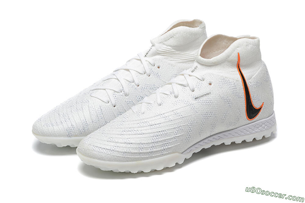 Nike Phantom GX DF Elite TF Artificial Turf Soccer Shoes - White/Black/Orange 9