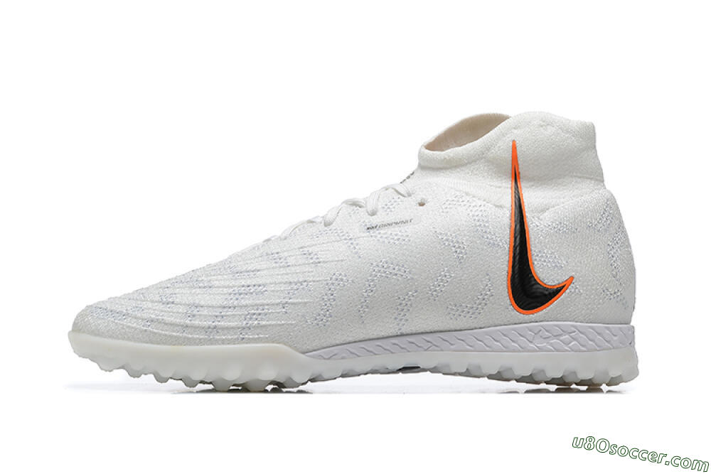 Nike Phantom GX DF Elite TF Artificial Turf Soccer Shoes - White/Black/Orange 2