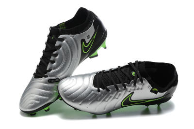 NikeTiempo Legend 10 Elite FG Firm Ground Soccer Cleats - Silver/Black/Blue
