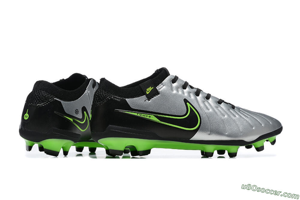 NikeTiempo Legend 10 Elite FG Firm Ground Soccer Cleats - Silver/Black/Blue 8