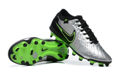 NikeTiempo Legend 10 Elite FG Firm Ground Soccer Cleats - Silver/Black/Blue