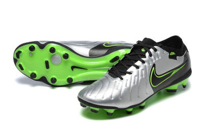 NikeTiempo Legend 10 Elite FG Firm Ground Soccer Cleats - Silver/Black/Blue