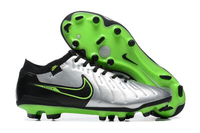 NikeTiempo Legend 10 Elite FG Firm Ground Soccer Cleats - Silver/Black/Blue