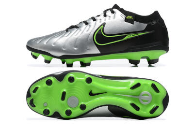 NikeTiempo Legend 10 Elite FG Firm Ground Soccer Cleats - Silver/Black/Blue