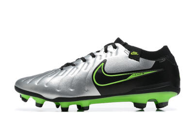 NikeTiempo Legend 10 Elite FG Firm Ground Soccer Cleats - Silver/Black/Blue
