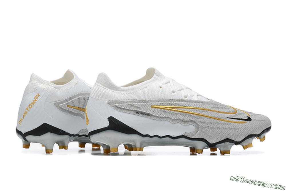 Nike Phantom GX Elite FG Firm Ground Soccer Cleats - Grey/White/Gold 8