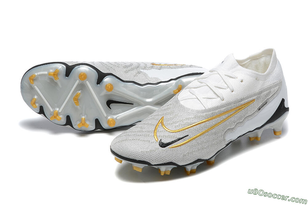 Nike Phantom GX Elite FG Firm Ground Soccer Cleats - Grey/White/Gold 3