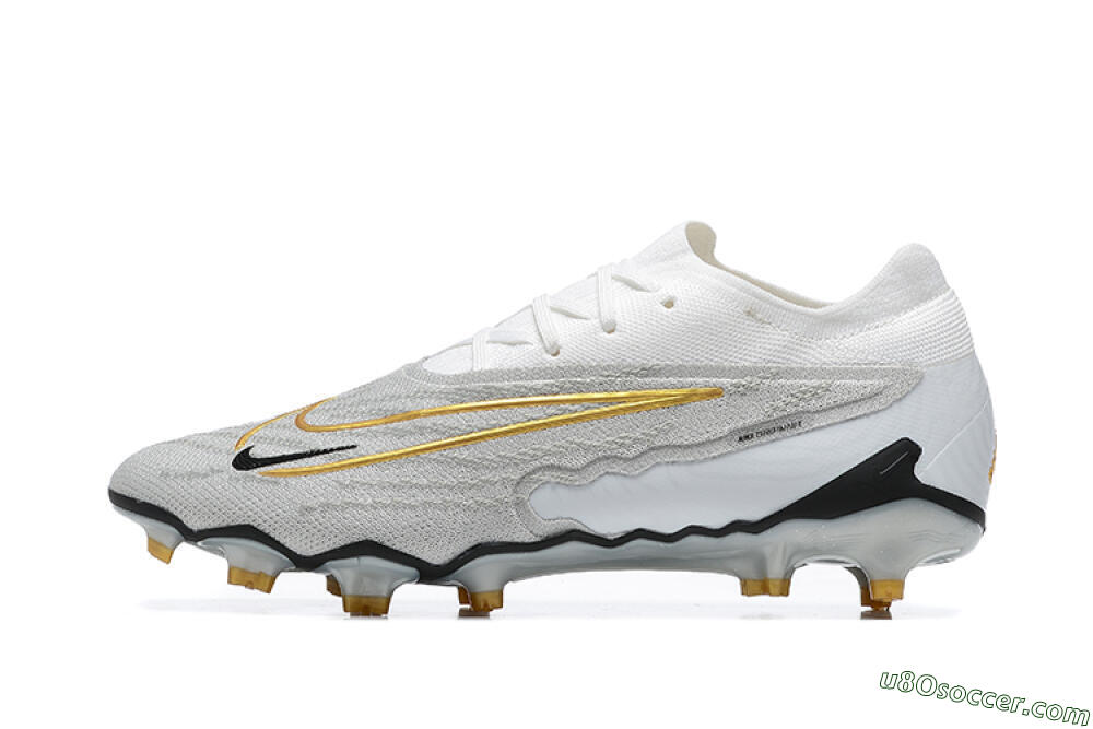 Nike Phantom GX Elite FG Firm Ground Soccer Cleats - Grey/White/Gold 2
