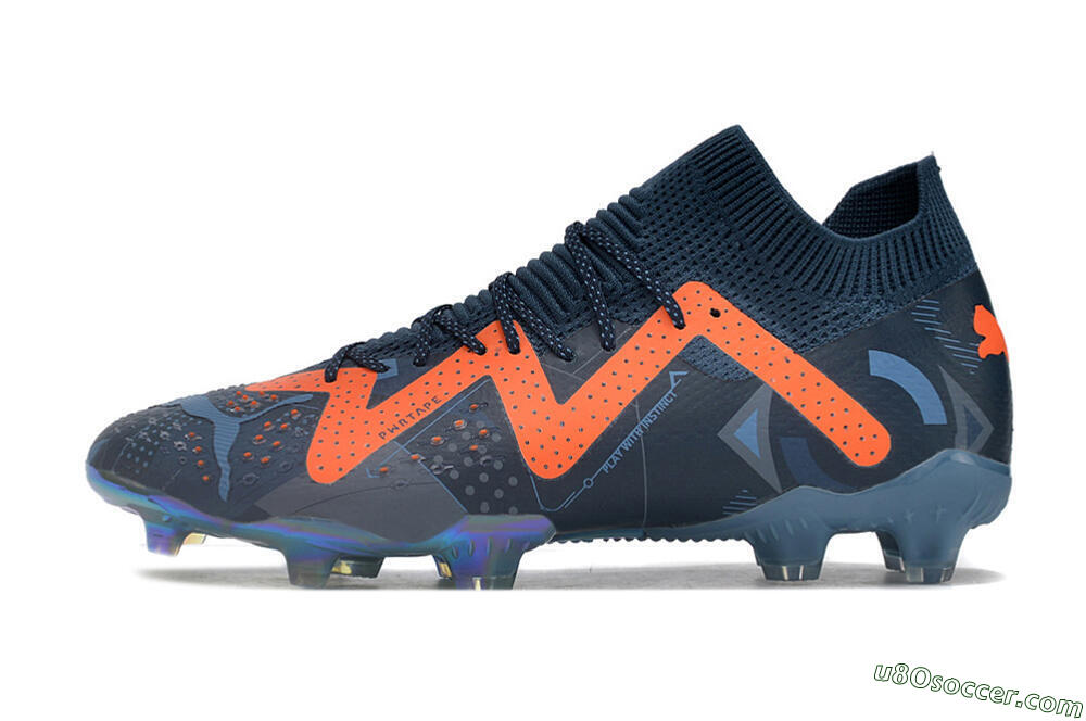 Puma Future Ultimate DNA FG Firm Ground Soccer Cleats - Blue/Orange 2