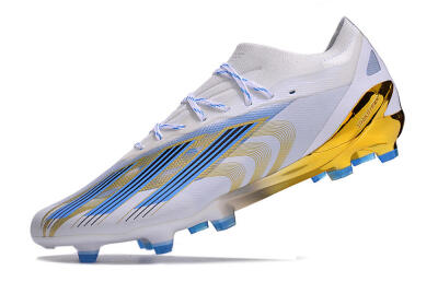 Adidas X Crazyfast.1 FG Firm Ground Soccer Cleats - White/Blue/Gold