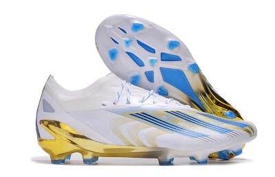 Adidas X Crazyfast.1 FG Firm Ground Soccer Cleats - White/Blue/Gold