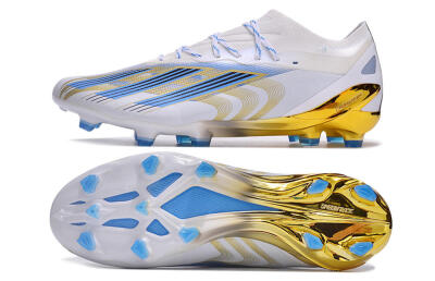 Adidas X Crazyfast.1 FG Firm Ground Soccer Cleats - White/Blue/Gold