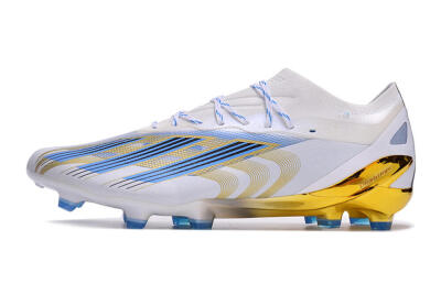 Adidas X Crazyfast.1 FG Firm Ground Soccer Cleats - White/Blue/Gold