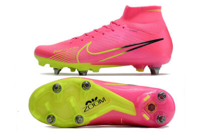Nike Air Zoom Mercurial Superfly 9 Elite SG Soft Ground Soccer Cleats - Pink/Green/Black