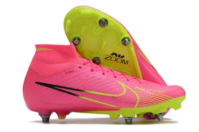 Nike Air Zoom Mercurial Superfly 9 Elite SG Soft Ground Soccer Cleats - Pink/Green/Black