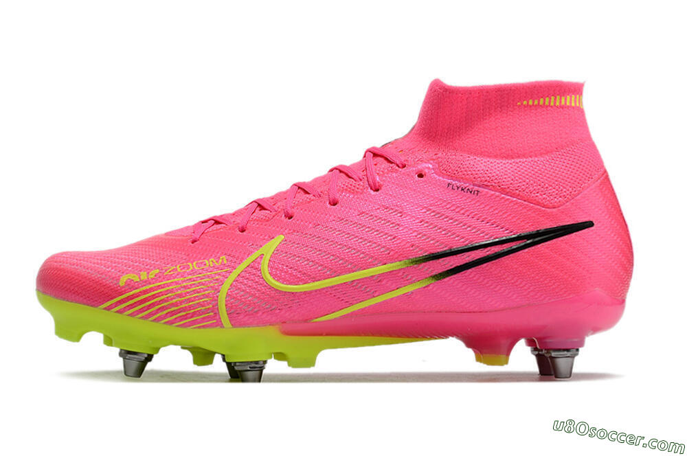 Nike Air Zoom Mercurial Superfly 9 Elite SG Soft Ground Soccer Cleats - Pink/Green/Black 2