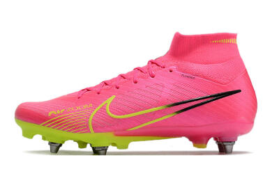 Nike Air Zoom Mercurial Superfly 9 Elite SG Soft Ground Soccer Cleats - Pink/Green/Black
