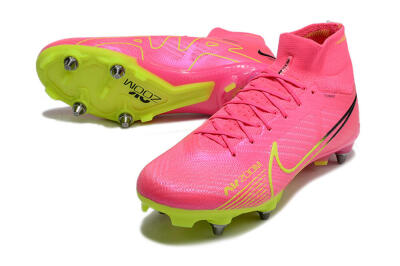 Nike Air Zoom Mercurial Superfly 9 Elite SG Soft Ground Soccer Cleats - Pink/Green/Black